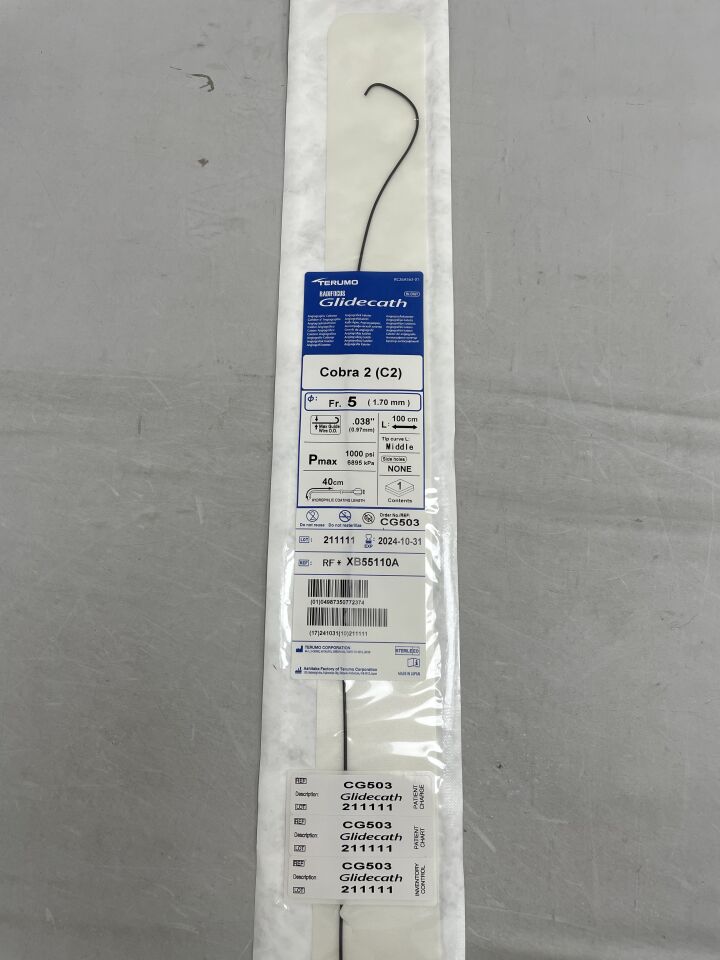 CG503 - TERUMO - glidecath hydrophilic coated catheter, 5f x 100cm , () - ( Expiry Date: )