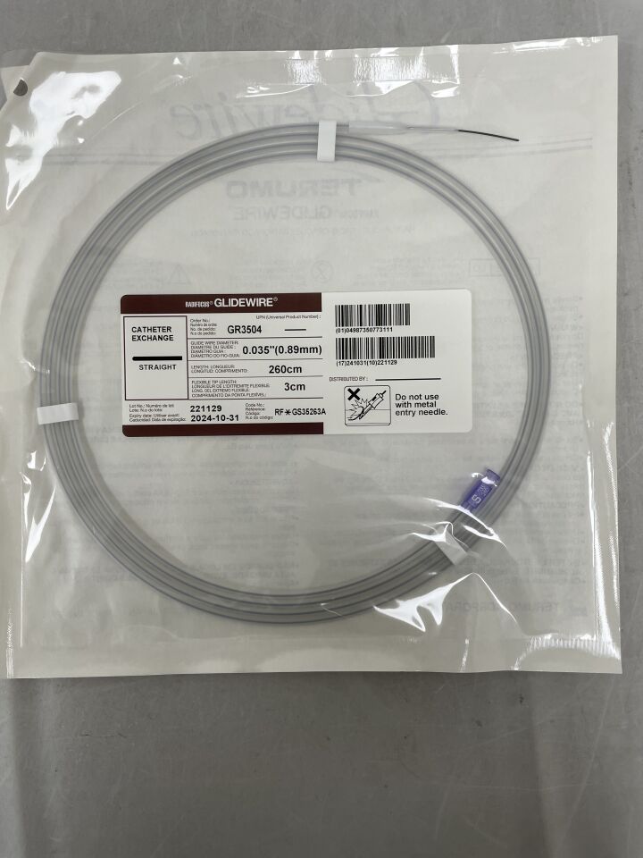 GR3504 - TERUMO - Radifocus Glidewire - Straight - .035" x 260cm x 3cm
, () - ( Expiry Date: )