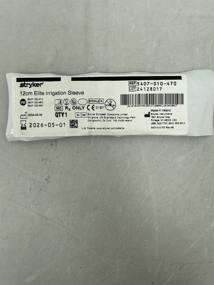 5407-010-470 - STRYKER - Elite Irrigation Sleeve, 12cm , ( ) - ( Expiry Date : )