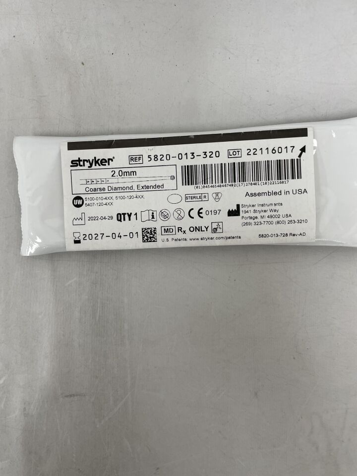 5820-013-320 - STRYKER - Elite Tapered Round Diamond Coarse Burr, 2 mm Head Diameter , ( ) - ( Expiry Date : )