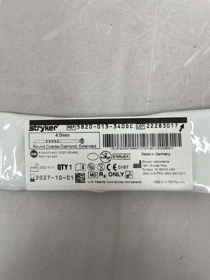 5820-013-340DC - STRYKER - 4.0mm Round Coarse Diamond, Extended , ( ) - ( Expiry Date : )