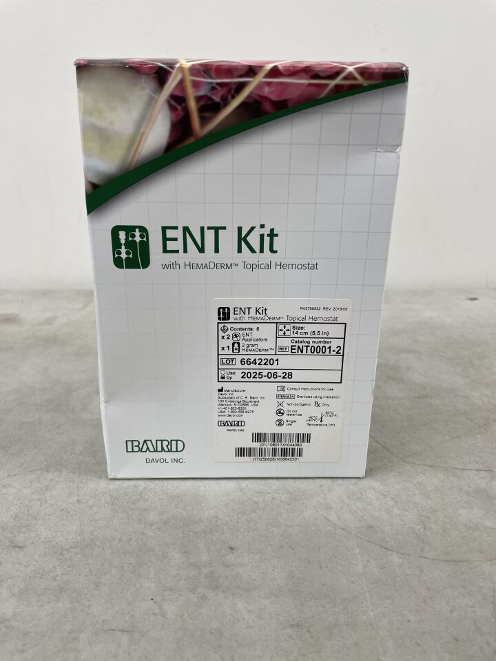 ENT0001-2 - BARD - ENT Kit with HemaDerm Topical Hemostat, 14cm size, (BX/5) - ( Expiry Date: 2025-06-28 )