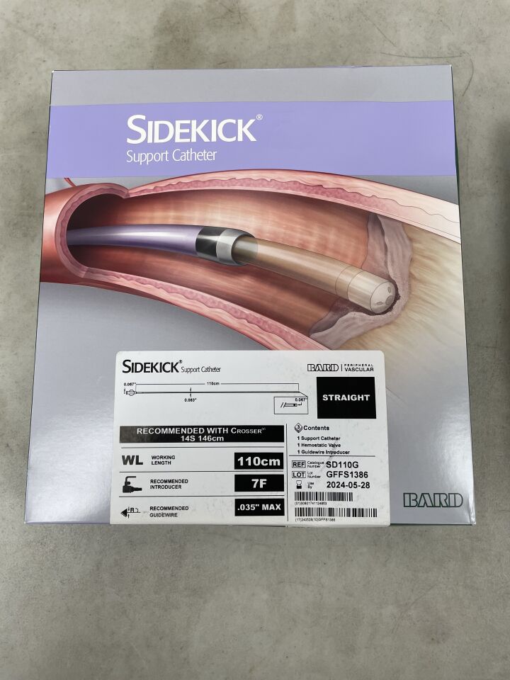SD110G - BARD - Sidekick Support Catheter: Straight, 110cm, 7F, (BX/1) - ( Expiry Date: 2024-05-28 )