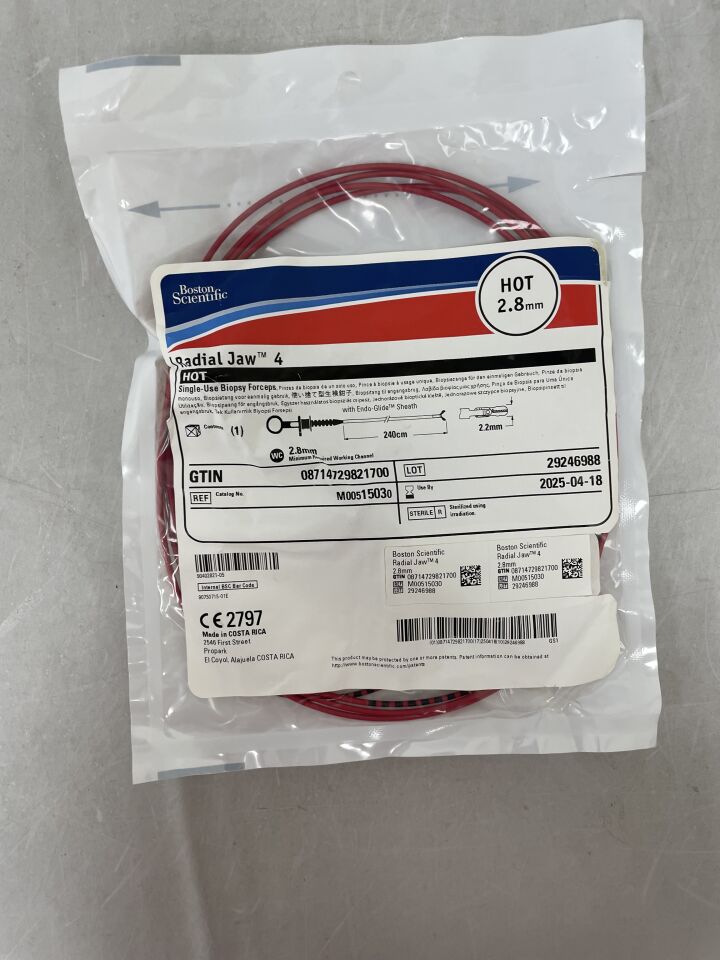 1503 - BOSTON SCIENTIFIC - Radial Jaw 4 Single-Use Biopsy Forceps - HOT - 2.8mm x 240cm, (EA) - ( Expiry Date: 2025-04-18 )