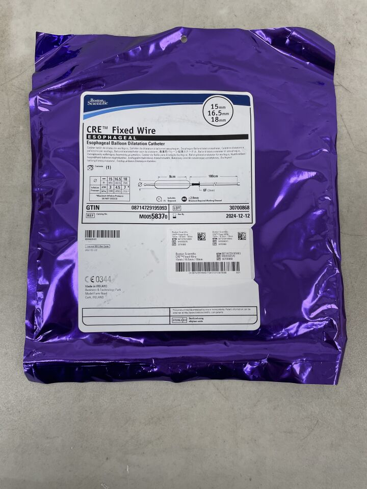 5837 - BOSTON SCIENTIFIC - CRE Fixed Wire Balloon Dilatation Catheter - Esophageal - 15mm x 16.5mm x 18mm, (EA) - ( Expiry Date: 2024-09-20 )