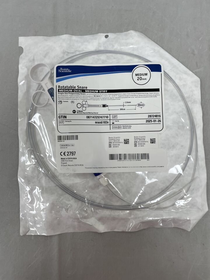 6183 - BOSTON SCIENTIFIC - Rotatable Snare Single-Use Polypectomy Device - Medium Oval, Medium Stiff - 20mm, (EA) - ( Expiry Date: 2025-01-26 )