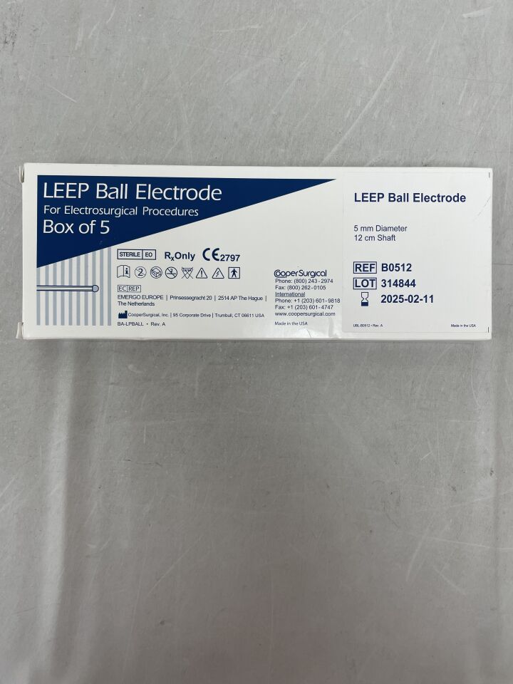 B0512 - COOPER SURGICAL - Ball LEEP Electrode, 5 mm dia., 12 cm Shaft Length, (BX/5) - ( Expiry Date: 2025-02-11 )