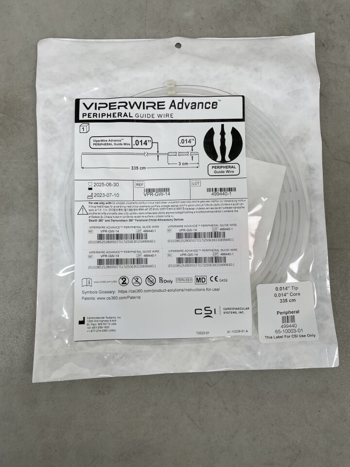 VPR-GW-14 - CSI - Viperwire Advance Peripheral Guide Wire 0.014" x 0.014" x 335cm , (EA) - ( Expiry Date: 2025-06-30 )