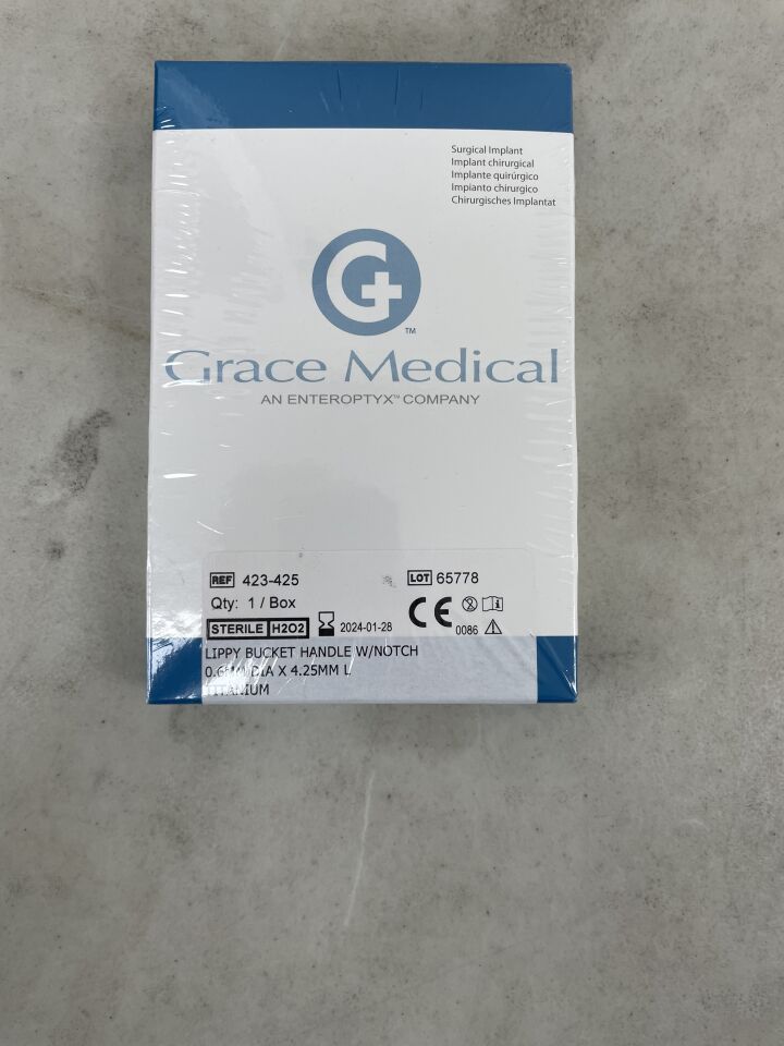 423-425 - GRACE MEDICAL - LIPPY BUCKET HANDLE W/NOTCH, 0.6 x 4.25mm, (BX/1) - ( Expiry Date: 2024-01-28 )