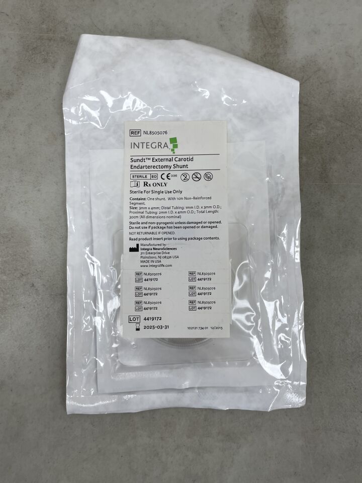 NL8505076 - INTEGRA - Sundt External Carotid Endarterectomy Shunt, Loop: 3mm x 4mm, 30cm, (EA) - ( Expiry Date: 2025-03-31 )