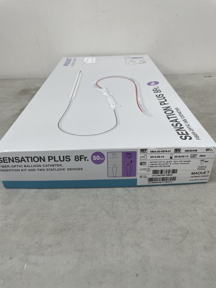0684-00-0576-01 - MAQUET - Sensation Plus 8F Fiber-Optic IAB Catheter & Insertion Kit 50cc w/Two StatLock, (BX/1) - ( Expiry Date: 2016-03-13 )