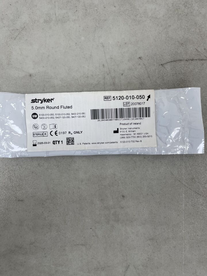 5120-010-050 - STRYKER - 5.0mm Round Fluted Bur, Medium, (EA) - ( Expiry Date: 2025-03-01 )