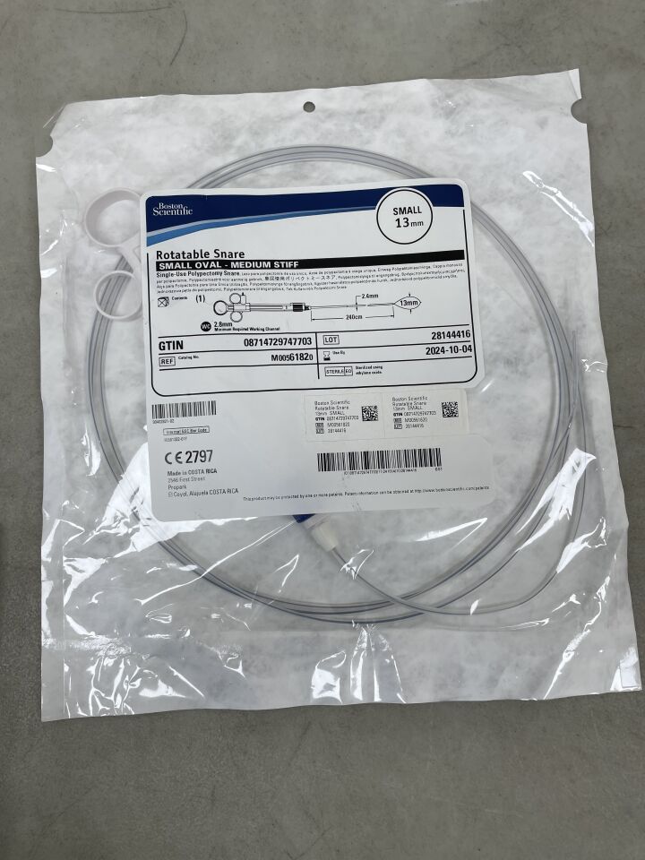 6182 - BOSTON SCIENTIFIC - Rotatable Snare Single-Use Polypectomy Device - Small Oval, Medium Stiff - 13mm, (EA) - ( Expiry Date: 2024-10-04 )