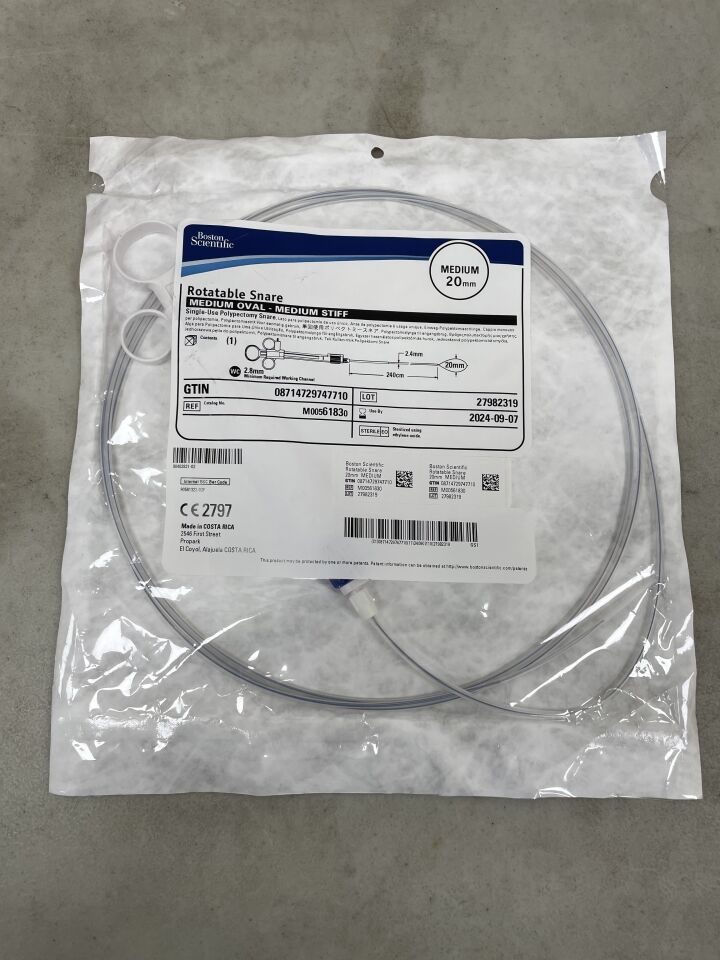 6183 - BOSTON SCIENTIFIC - Rotatable Snare Single-Use Polypectomy Device - Medium Oval, Medium Stiff - 20mm, (EA) - ( Expiry Date: 2024-09-07 )