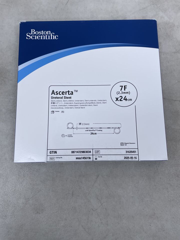 145619 - BOSTON SCIENTIFIC - Ascerta Ureteral Stent, 7F x 24cm, (BX/1) - ( Expiry Date: 2025-05-16 )