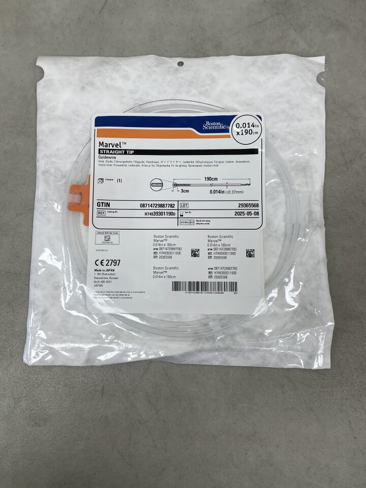 39301190 - BOSTON SCIENTIFIC - Marvel Guidewire - Straight Tip - .014" x 190cm, (EA) - ( Expiry Date: 2025-05-08 )