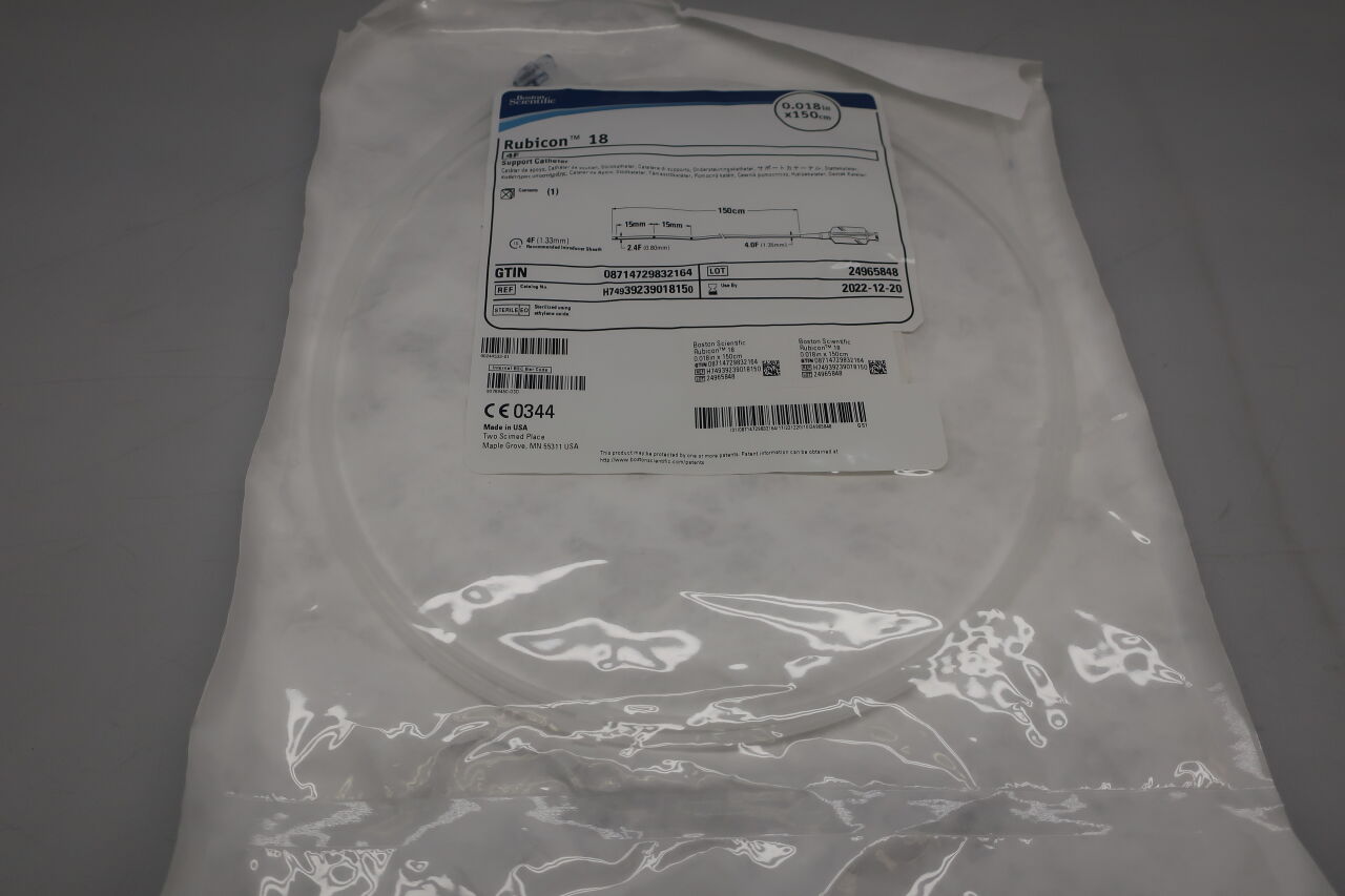3923901815 - BOSTON SCIENTIFIC - Rubicon 18 Support Catheter - .018" x 150cm, (EA) - ( Expiry Date: 2023-11-03 )