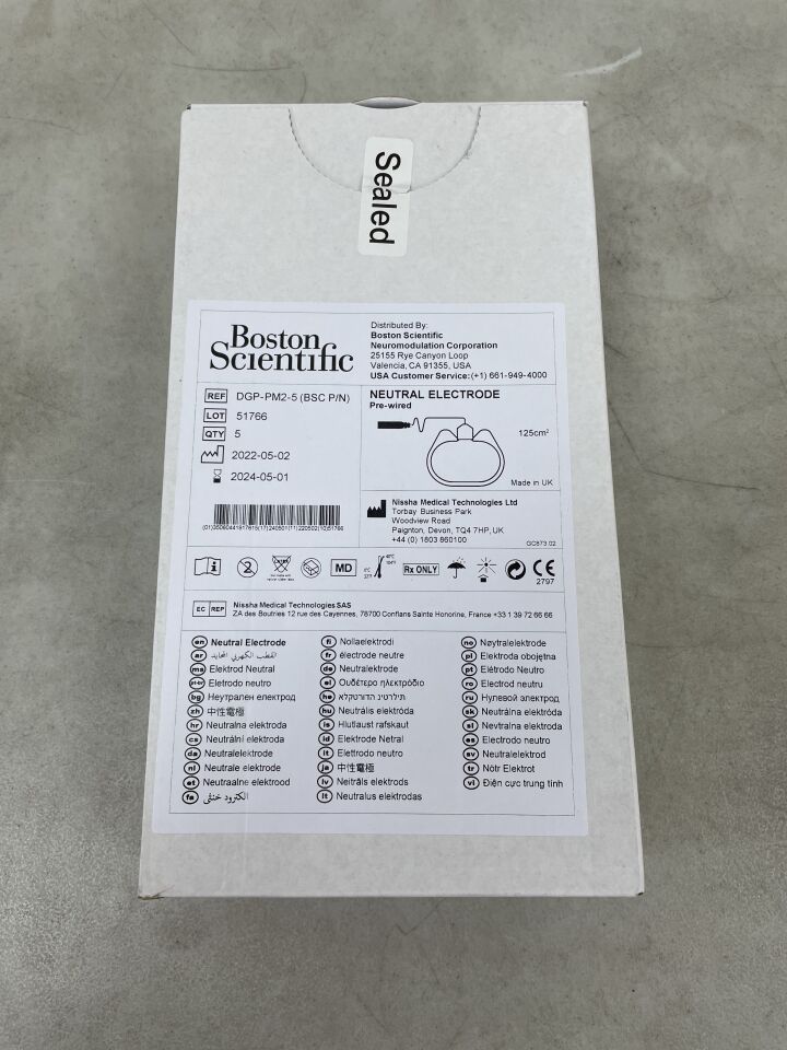 DGP-PM2 - BOSTON SCIENTIFIC - Neutral Electrode Pre-Wired 125cm, (BX/5) - ( Expiry Date: 2024-05-01 )