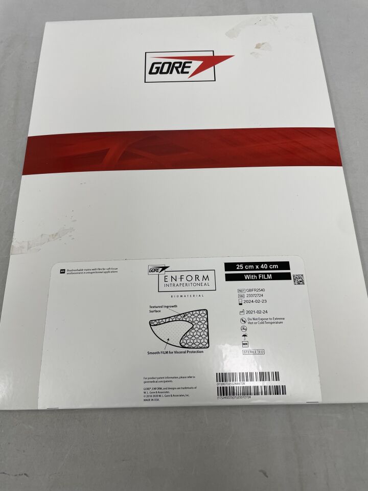 GBFR2540 - GORE - Enform Intraperitoneal Biomaterial 25cm x 40cm, (BX/1) - ( Expiry Date: 2024-02-23 )