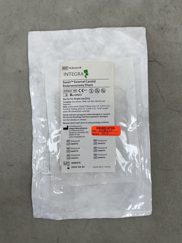 NL8505078 - INTEGRA - Sundt External Carotid Endarterectomy Shunt, Loop: 4mm x 5mm, 30cm, (EA) - ( Expiry Date: 2025-04-30 )