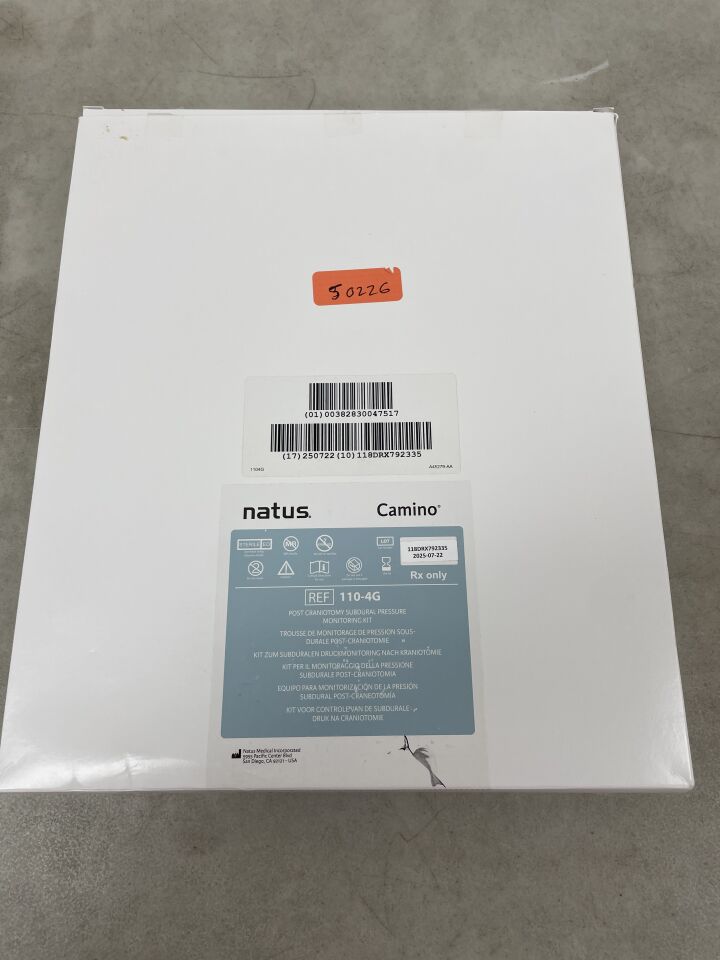 110-4G - NATUS - Camino Post Craniotomy Subdural Pressure Monitoring Catheter Kit, (BX/1) - ( Expiry Date: 2025-07-22 )