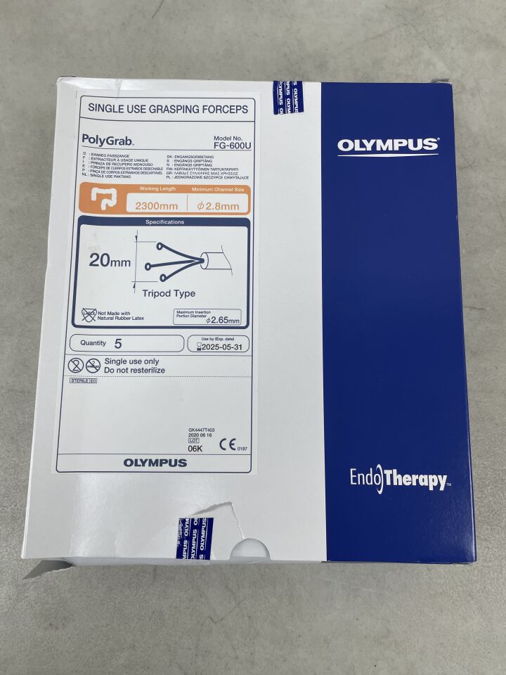 FG-600U - OLYMPUS - SINGLE USE GRASPING FORCEPS 2.8 x 2300 mm, (BX/5) - ( Expiry Date: 2025-05-31 )