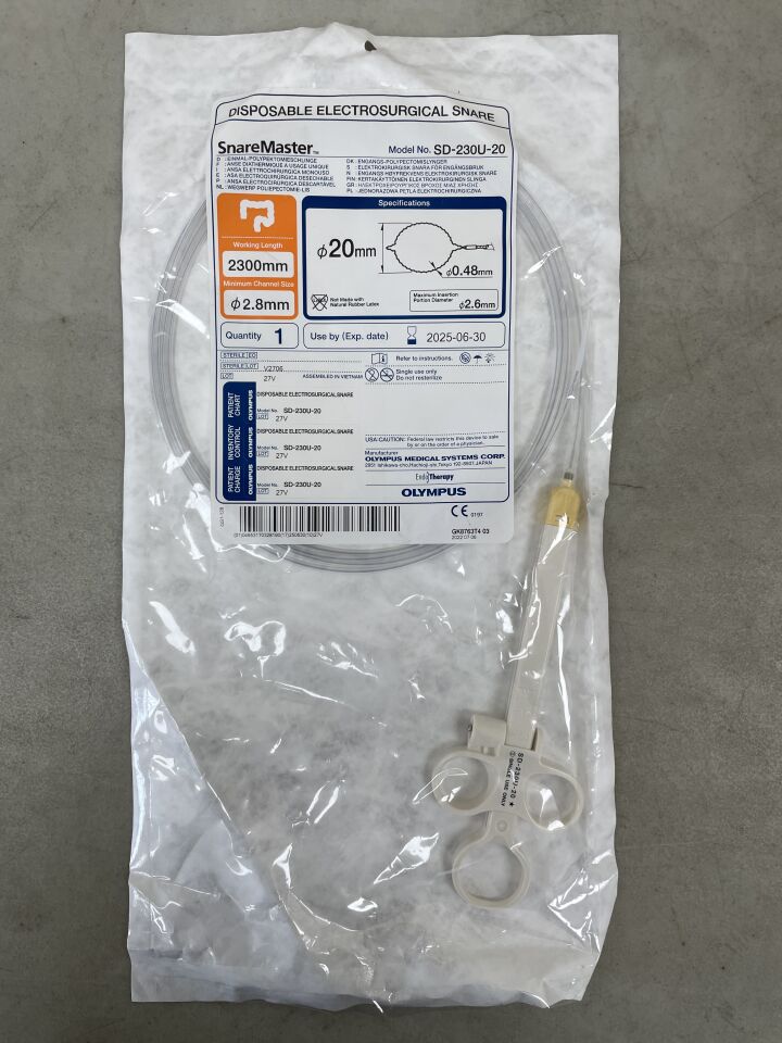 SD-230U-20 - OLYMPUS - SnareMaster 2.8mm x 230cm x 20mm, Oval Spiral
, () - ( Expiry Date: 2025-06-30 )