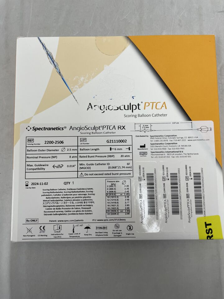 2200-2506 - SPECTRANETICS - AngioSculpt PTCA RX Scoring, (BX/1) - ( Expiry Date: 2024-11-02 )