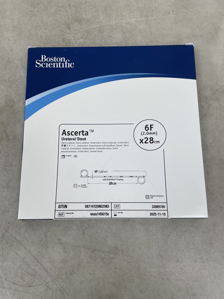 145615 - BOSTON SCIENTIFIC - Ascerta Ureteral Stent, 6F x 28cm , ( BX/1 ) - ( Expiry Date : 2025-11-19 )