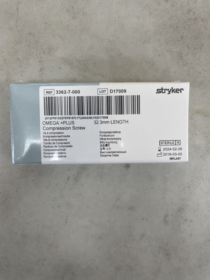 3362-7-000 - STRYKER - Omega + Compression Screw, 32.3mm, (BX/1) - ( Expiry Date: 2024-02-29 )