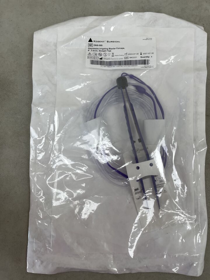 DNI8-05S - KATALYST SURGICAL - Kogent Disposable Dual Irrigating Bipolar Forceps 8.00" 0.5mm Tips, (EA) - ( Expiry Date: 2027-07-30 )