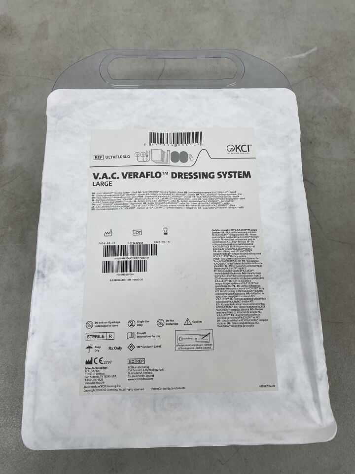ULTVFL05LG - KCI - V.A.C. VeraFlo Dressing System, Large - Negative Pressure Wound Therapy, NPWT , ( EA ) - ( Expiry Date : 2026-01-31 )