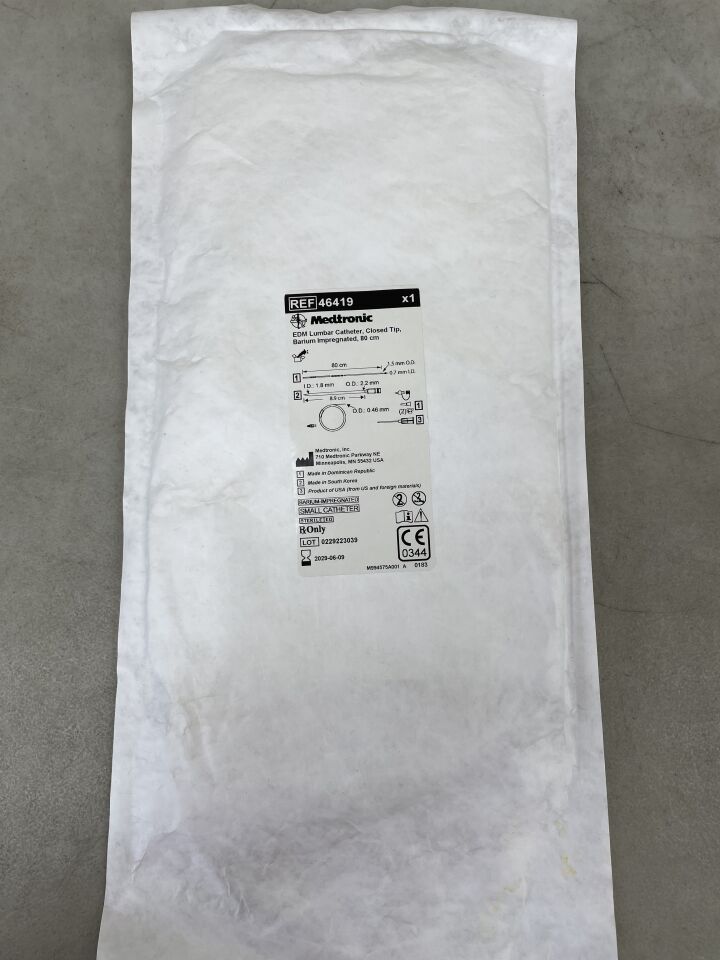 46419 - MEDTRONIC - EDM Lumbar Catheter, Closed Tip, Barium Impregnated, 80cm , ( EA ) - ( Expiry Date : 2029-06-09 )