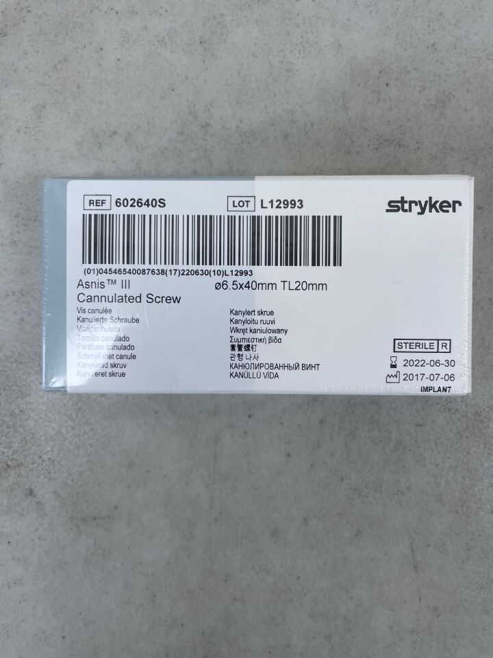 602640S - STRYKER - Asnis III Cannulated Screw, 5 x 40mm, (BX/1) - ( Expiry Date: 2022-06-30 )