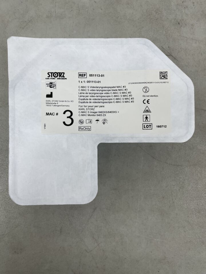 051113-01 - STORZ - C-MAC S Video Laryngoscope MAC 3 , ( EA ) - ( Expiry Date : 2099-12-31 )