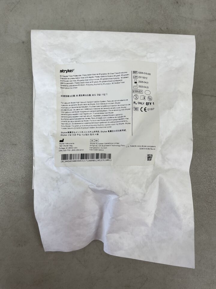 0206-516-000 - STRYKER - PRESURIZADOR TIBIAL DE 90 GRADOS, (UNIDAD) - (Fecha de vencimiento: 01/04/2026)