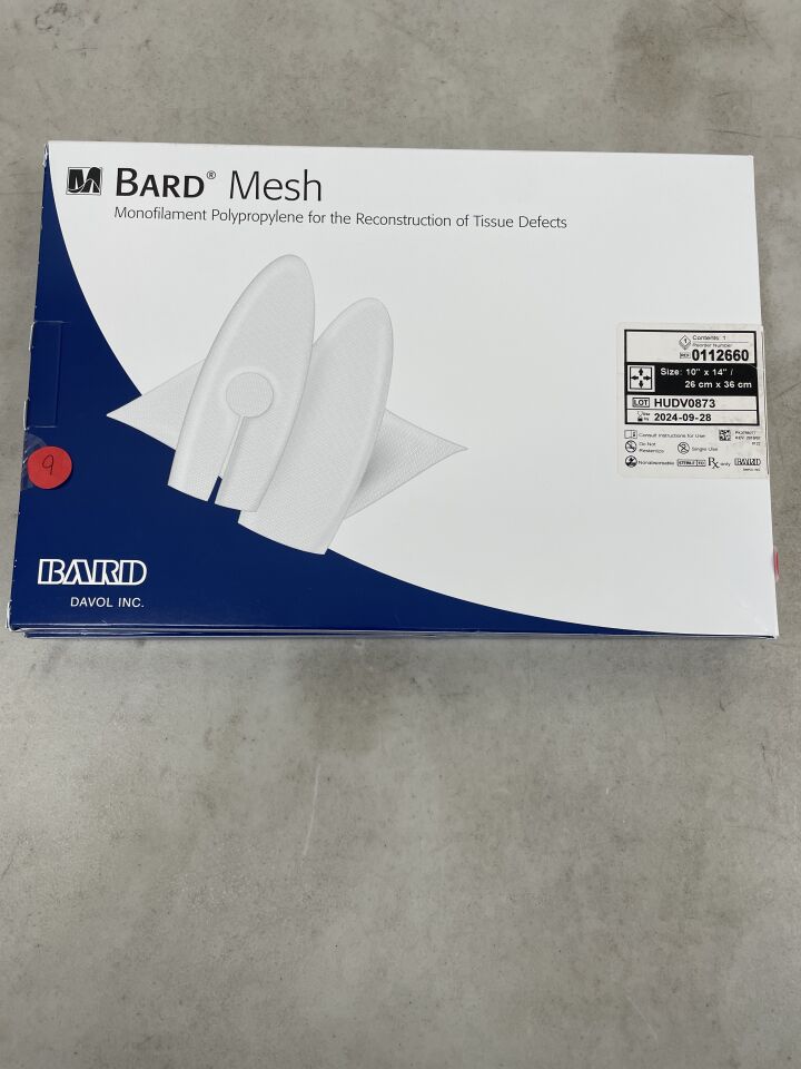 112660 - BARD - Polypropylene Flat Sheet Mesh 10" x 14" (No Box), (BX/1) - ( Expiry Date: 2024-09-28 )