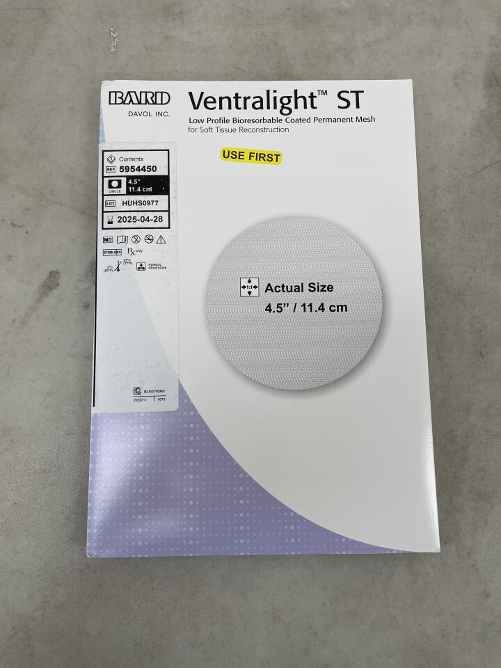 5954450 - BARD - Ventralight ST Mesh: 4.5" Circle, (BX/1) - ( Expiry Date: 2025-04-28 )