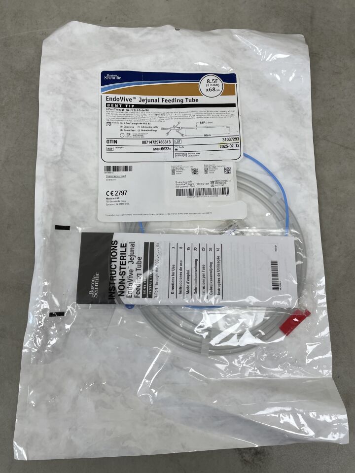 6632 - BOSTON SCIENTIFIC - Endovive Jenunal Feeding Tube Bent Tip 3-Port Through-the-PEG J-Tube Kit 8.5F / 68cm, (EA) - ( Expiry Date: 2025-02-12 )