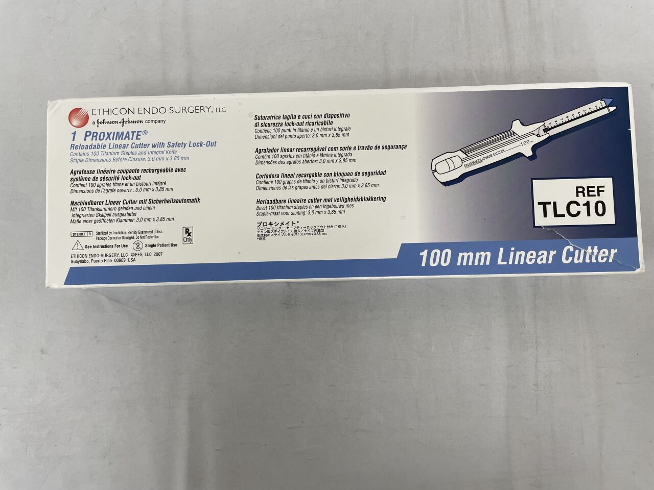 TLC10 - ETHICON - proximate 10mm reloadable linear cutter with safety lock-out, contains 100 titanium staples and integral knife, staple dimensions before closure: 3.0mm x 3.85mm, (BX/1) - ( Expiry Date: 2025-06-30 )