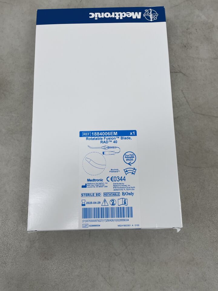 1884006EM - MEDTRONIC - 4.0mm RAD 40 Curved Rotatable Blade with Automated EM Tracking, (BX/1) - ( Expiry Date: 2025-04-29 )
