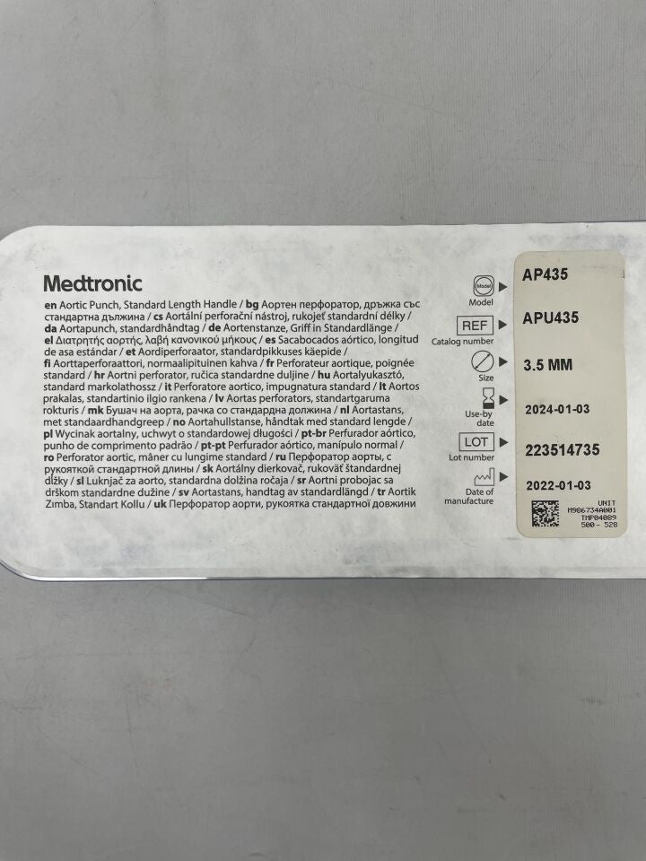 APU435 - MEDTRONIC - aortic punch, standard handle 3.5mm, (EA) - ( Expiry Date: 2025-07-04 )