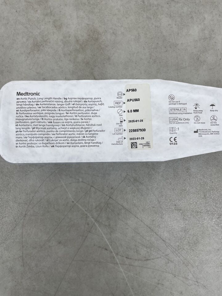 APU560 - MEDTRONIC - aortic punch, long handle 6.0mm, (EA) - ( Expiry Date: 2023-01-25 )