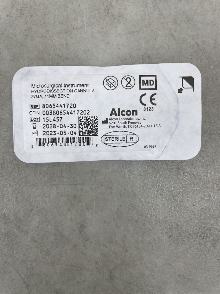 8065441720 - ALCON - Microsurgical Instrument, Hydrodissection Cannula, 27G, 11mm bend, (EA) - ( Expiry Date: 2028-04-30 )