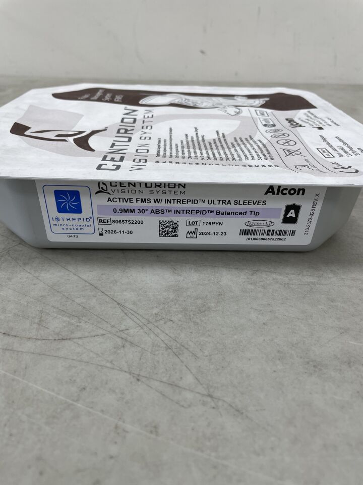 8065752200 - ALCON - Centurion Vision System Active FMS with Intrepid Ultra Sleeves, 0.9mm, 30 degree ABS Intrepid Balanced Tip , ( EA ) - ( Expiry Date : 2026-11-30 )
