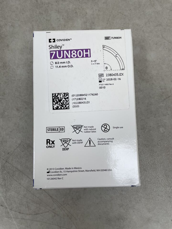 7UN80H - COVIDIEN - Shiley 無袖柔性氣管切開套管,DIC 8.0mm,(BX/1)-(有效期:2028-02-16)