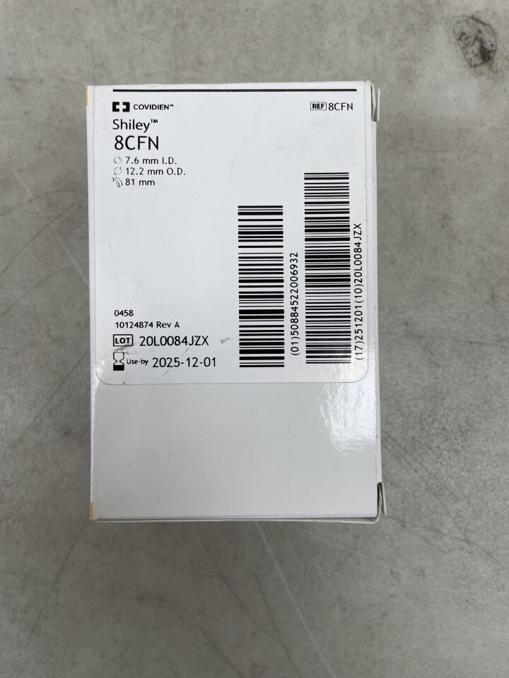 8CFN - COVIDIEN - Shiley Tracheostomy Tube, Cuffless, Fenestrated w/IC 7.6mm , ( BX/1 ) - ( Expiry Date : 2025-12-01 )
