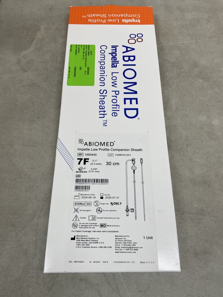 1000440 - MERIT MEDICAL - Impella 低輪廓伴侶套 - 7Fr x 30cm,(BX/1)-(有效期至:2026-07-31)