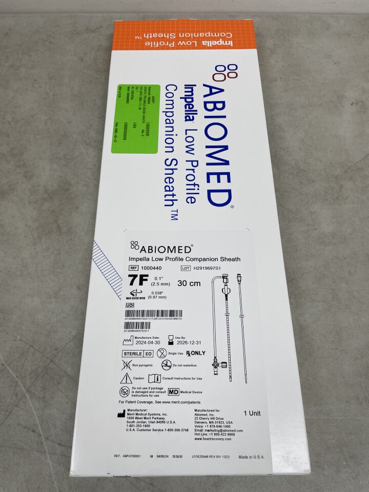 1000440 - MERIT MEDICAL - Impella 低輪廓伴侶套 - 7Fr x 30cm,(BX/1)-(有效期限:2026-12-31)