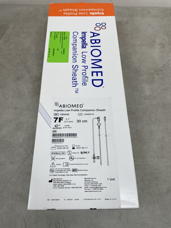 1000440 - MERIT MEDICAL - Impella 低輪廓伴侶套 - 7Fr x 30cm,(BX/1)-(有效期至:2027-06-17)